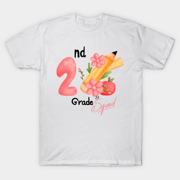 Second Grade Squad Retro Teacher Shirt - Teacher Shirt - Back to School - Gifts for Teacher T-Shirt by MyVictory